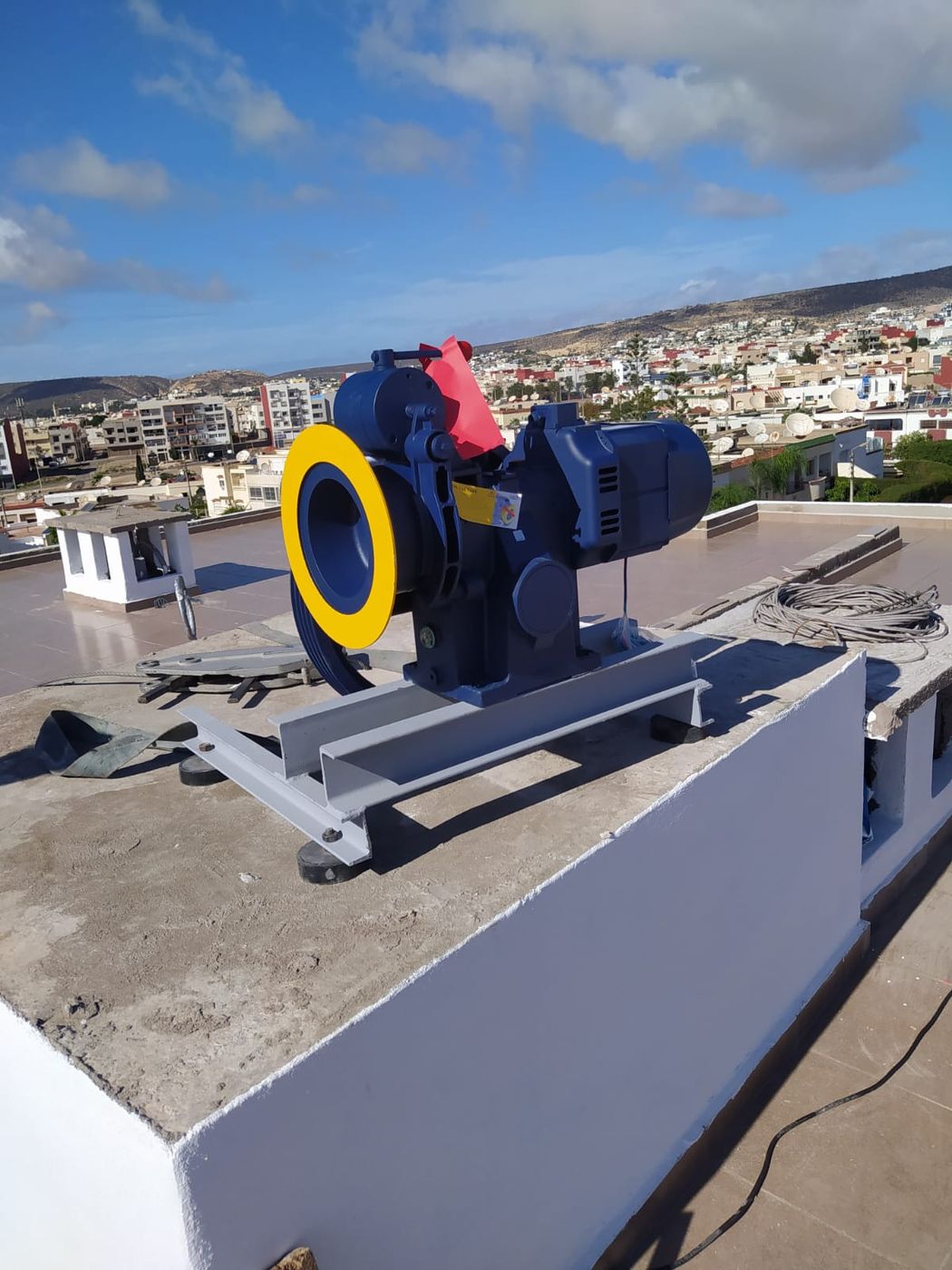 Machine de traction posée en terrasse — réalisation GELCO